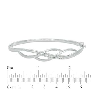 0.09 CT. T.W. Diamond Infinity-Style Overlay Bangle in Sterling Silver|Peoples Jewellers