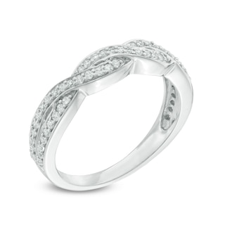 0.30 CT. T.W. Diamond Twist Anniversary Band in 10K White Gold|Peoples Jewellers