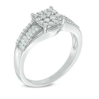 0.45 CT. T.W. Composite Diamond Engagement Ring in 10K White Gold|Peoples Jewellers