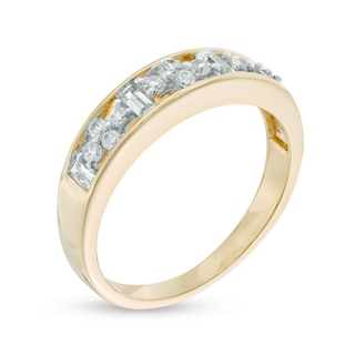 0.30 CT. T.W. Baguette and Round Diamond Alternating Band in 10K Gold|Peoples Jewellers