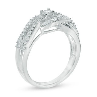 0.45 CT. T.W. Diamond Twist Engagement Ring in 10K White Gold|Peoples Jewellers