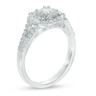 0.70 CT. T.W. Diamond Frame Engagement Ring in 10K White Gold|Peoples Jewellers