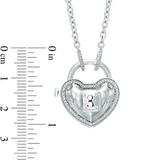 Forever Locking Love™ 0.10 CT. T.W. Diamond Heart-Shaped Padlock Necklace in Sterling Silver|Peoples Jewellers