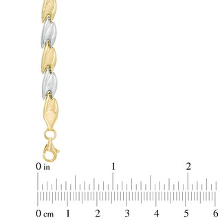 Twist Stampato Bracelet in 10K Two-Tone Gold - 7.25"|Peoples Jewellers