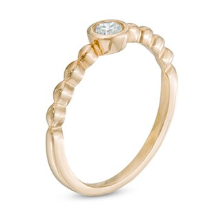 0.15 CT. Diamond Solitaire Scallop Shank Promise Ring in 10K Gold|Peoples Jewellers