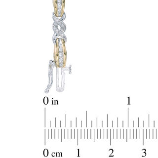 0.70 CT. T.W. Diamond Double Twist Bracelet in 10K Two-Tone Gold - 7.25"|Peoples Jewellers