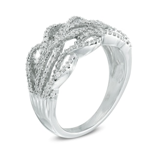 0.45 CT. T.W. Diamond Lattice Ring in 10K White Gold|Peoples Jewellers