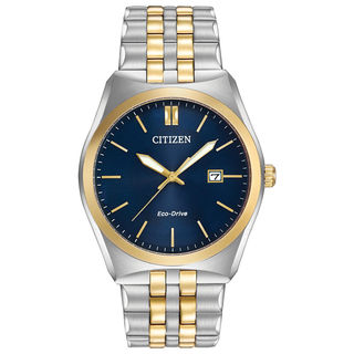 Men's Citizen Eco-Drive® Corso Two-Tone Watch with Navy Blue Dial (Model: BM7334-58L)|Peoples Jewellers