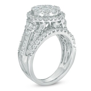2.50 CT. T.W. Composite Diamond Frame Multi-Row Bridal Set in 14K White Gold|Peoples Jewellers