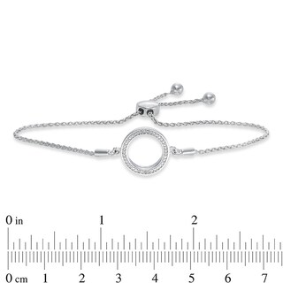 Diamond Accent Circle Station Bolo Bracelet in Sterling Silver - 9.5"|Peoples Jewellers
