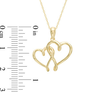 Double Heart Pendant in 10K Gold|Peoples Jewellers