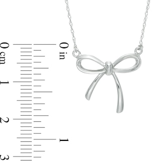 Bow Necklace in 10K White Gold|Peoples Jewellers