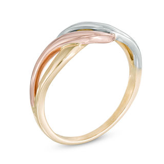 Crossover Ring in 10K Tri-Tone Gold | Peoples Jewellers