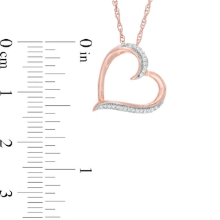 0.04 CT. T.W. Diamond Tilted Heart in 10K Rose Gold|Peoples Jewellers