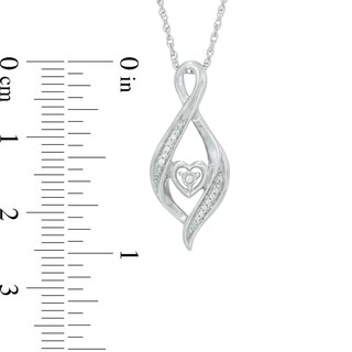 Diamond Accent Infinity Flame with Heart Pendant in Sterling Silver|Peoples Jewellers
