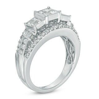 1.50 CT. T.W. Princess-Cut Quad Diamond Engagement Ring in 10K White Gold|Peoples Jewellers