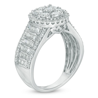 1.50 CT. T.W. Composite Diamond Frame Engagement Ring in 14K White Gold|Peoples Jewellers