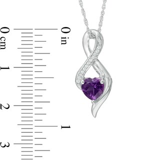 6.5mm Heart-Shaped Amethyst and Diamond Accent Infinity Pendant in 10K White Gold|Peoples Jewellers