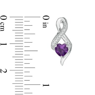 5.0mm Heart-Shaped Amethyst and Diamond Accent Infinity Drop Earrings in 10K White Gold|Peoples Jewellers