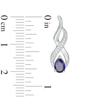 Pear-Shaped Lab-Created Blue Sapphire and Diamond Accent Infinity Drop Earrings in Sterling Silver|Peoples Jewellers
