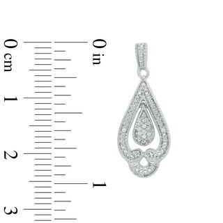 Diamond Accent Teardrop Vintage-Style Pendant and Earrings Set in Sterling Silver|Peoples Jewellers