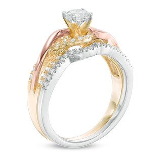 0.45 CT. T.W. Diamond Twist Bridal Set in 10K Tri-Tone Gold|Peoples Jewellers