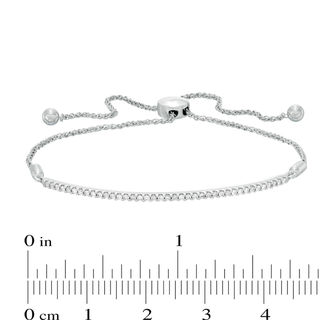 0.25 CT. T.W. Diamond Bar Bolo Bracelet in 10K White Gold - 8.0"|Peoples Jewellers