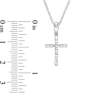 Diamond Accent Cross Pendant in 10K White Gold|Peoples Jewellers