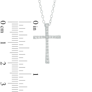 0.18 CT. T.W. Diamond Cross Pendant in 10K White Gold|Peoples Jewellers