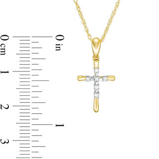 Diamond Accent Cross Pendant in 10K Gold|Peoples Jewellers