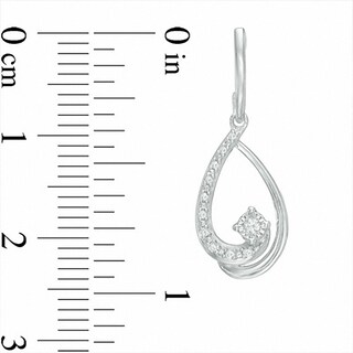 0.065 CT. T.W. Diamond Cradle Drop Earrings in Sterling Silver|Peoples Jewellers