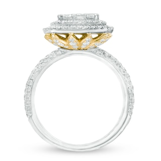 2.00 CT. T.W. Composite Diamond Frame Engagement Ring in 14K Two-Tone Gold|Peoples Jewellers