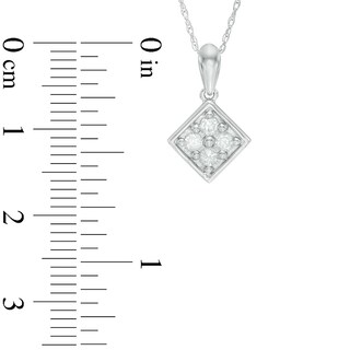 0.18 CT. T.W. Composite Diamond Square Pendant in 10K White Gold|Peoples Jewellers