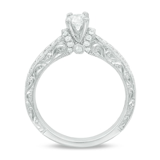 0.58 CT. T.W. Diamond Vintage-Style Bridal Set in 10K White Gold|Peoples Jewellers
