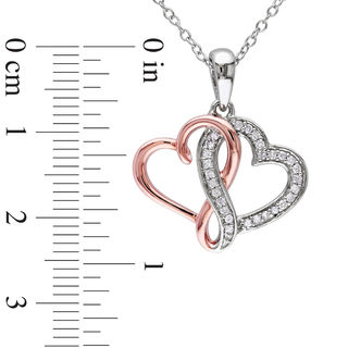 0.14 CT. T.W. Diamond Infinity Intertwining Heart Pendant in Sterling Silver with Rose Rhodium Plating|Peoples Jewellers