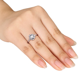 Diamond Accent Solitaire Rose Ring in Sterling Silver|Peoples Jewellers