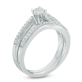 0.23 CT. T.W. Diamond Bridal Set in Sterling Silver|Peoples Jewellers