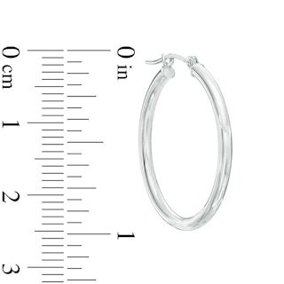 25.0mm Hoop Earrings in Hollow 14K White Gold|Peoples Jewellers