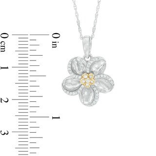 0.15 CT. T.W. Diamond Pinwheel Flower Pendant in Sterling Silver and 10K Gold|Peoples Jewellers