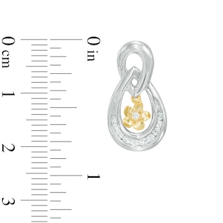0.30 CT. T.W. Diamond Flower Teardrop Earrings in Sterling Silver and 10K Gold|Peoples Jewellers