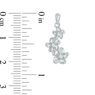 0.09 CT. T.W. Diamond Triple Pinwheel Flower Drop Earrings in Sterling Silver|Peoples Jewellers