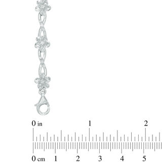 0.30 CT. T.W. Diamond Flower Fashion Link Bracelet in 10K White Gold|Peoples Jewellers