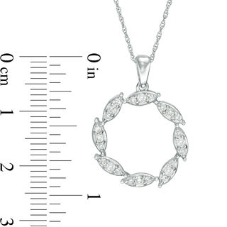 0.33 CT. T.W. Diamond Marquise Circle Pendant in 10K White Gold|Peoples Jewellers