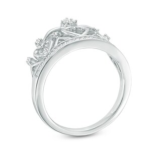 0.15 CT. T.W. Diamond Heart Crown Ring in Sterling Silver|Peoples Jewellers