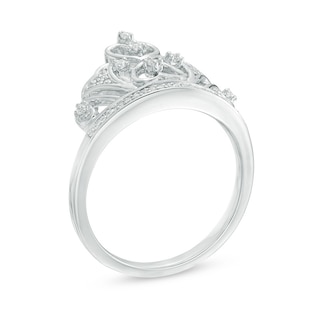 0.09 CT. T.W. Diamond Crown Ring in Sterling Silver|Peoples Jewellers