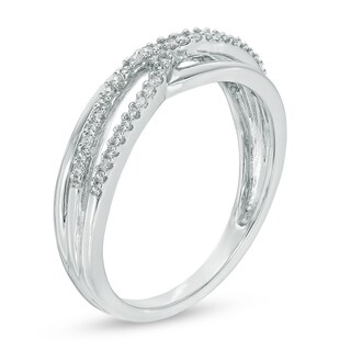 0.18 CT. T.W. Diamond Split Shank Woven Ring in Sterling Silver|Peoples Jewellers