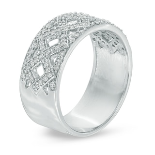 0.30 CT. T.W. Diamond Criss-Cross Band in Sterling Silver|Peoples Jewellers