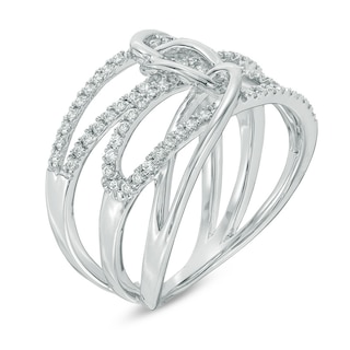 0.30 CT. T.W. Diamond Interlocking Ring in 10K White Gold|Peoples Jewellers