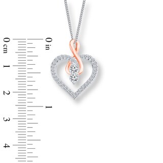 Ever Us™ CT. T.W. Diamond Heart with Infinity Pendant in 14K Two-Tone Gold