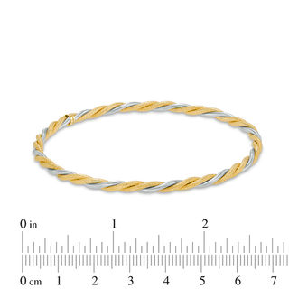 Textured Braid Slip-On Bangle in 10K Two-Tone Gold|Peoples Jewellers